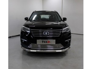 Защита передняя овальная с ДХО 75х42 мм для Changan CS75 № CHANCS7520-29