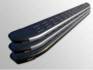 Пороги алюминиевые ТСС с накладкой для SsangYong Actyon № SSANACT11-13AL